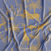 Powder Blue with Yellow Animal Digital Printed Fabric Online Store